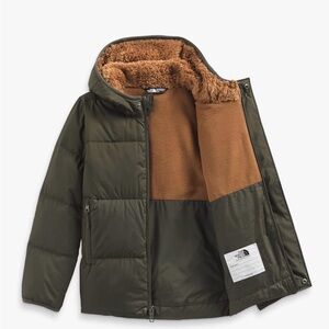 The North Face Taupe Green Down Hooded Jacket